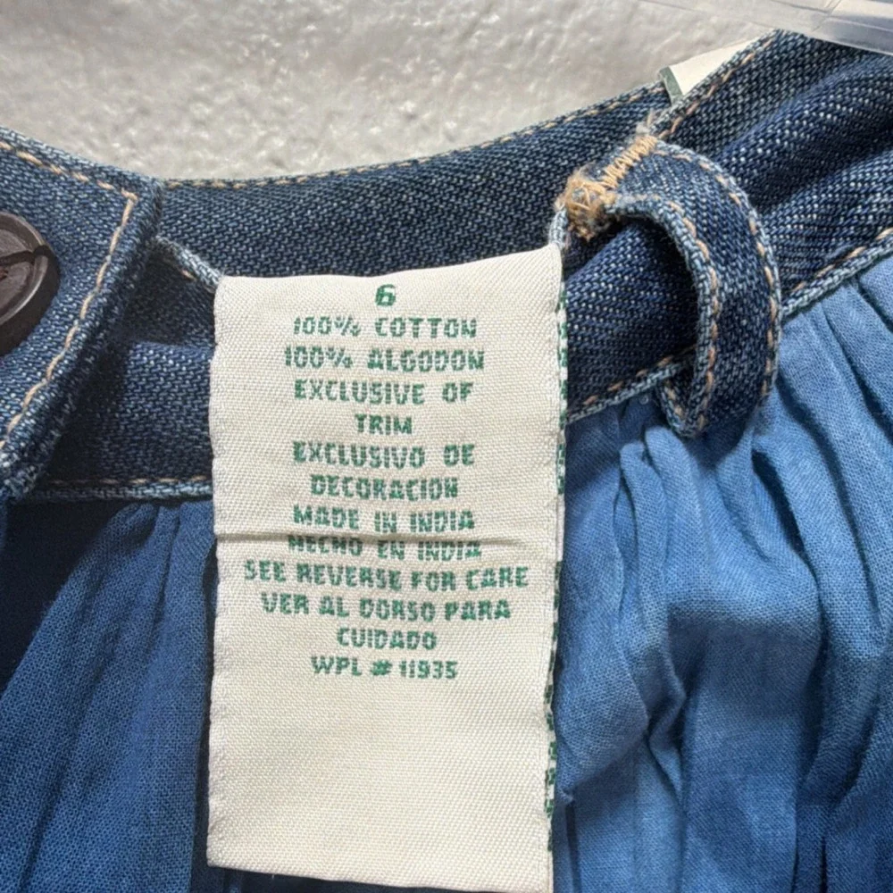 St. John's Bay Blue Tie Dye Button Trim Long Skirt. Denim waist. Sz 6. Y2K. - Picture 7 of 7